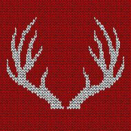 Decorative background with knitted deer horns N6