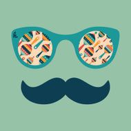 Hipster vintage sunglasses with colorful baby rattles