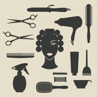 Hairdresser Icons Set N2