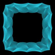 abstract geometric frame from broken blue colored lines