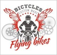 Designs with Flying Bicycle for fashion Vector illustration