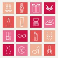 set of female fashion accessories Beauty icons