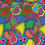 Seamless pattern with colored polygons and triangles background