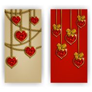 Hearts from ribbon Valentine&#039;s day background