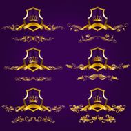 Luxury gold labels with laurel wreath N2