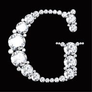 diamond letters with gemstones isolated on black N13