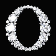 diamond letters with gemstones isolated on black N14