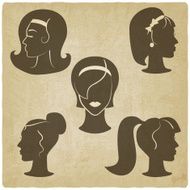 women's hairstyles old background