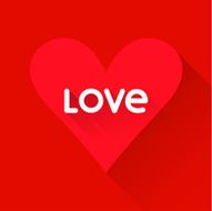 heart on red background for valentines day or wedding card