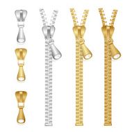 Vector realistic zippers type set of illustration