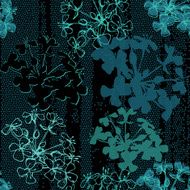Seamless pattern of abstract flowers Hand-drawn floral background