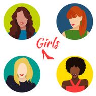 Set of women&#039;s portraits