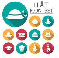 Hat Icon Set Vector Illustration