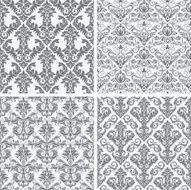 Four Seamless Damask Wallpaper