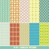Retro different vector seamless patterns (tiling)