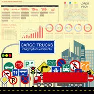 Cargo transportation infographics trucks N4