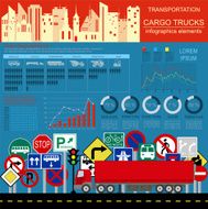 Cargo transportation infographics trucks N5