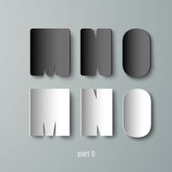 Vector Paper Graphic Alphabet white and black MNO