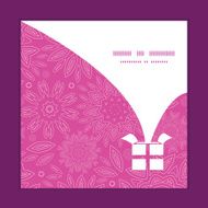 Vector pink abstract flowers texture Christmas gift box silhouette pattern