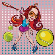 Funky tennis girl