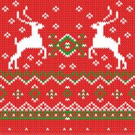Seamless Pattern with Christmas Deers on a background