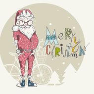 Merry Christmas background with Santa N6