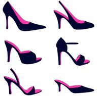 Silhouette of women&#039;s stiletto dress shoes