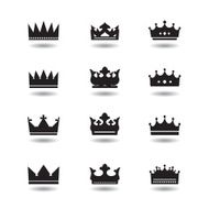 set of vector black crowns N2