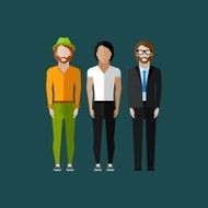 men fashion style illustration in flat style N7