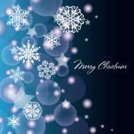 Deep Blue Christmas background with stars and snowflakes
