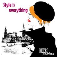 Fashion girl in sketch-style N200