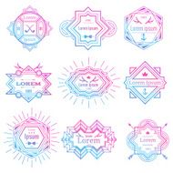 Modern hipster logo set
