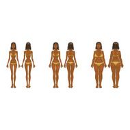 Fat and thin woman vector illustration normal anorexia body N12
