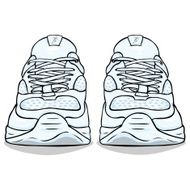 Vector Cartoon White Running Shoes N2