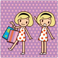 Retro girls shopping