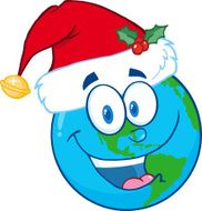 Globe Earth With Santa Hat