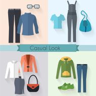 Woman clothing set flat illustration N4