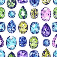 Hand drawn precious stones N9