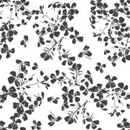Floral seamless pattern Hand-drawn black and white vector illustration