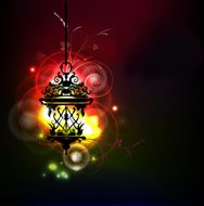 Lantern backgroynd and neon lights