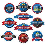 Set of retro vintage badges and labels with long shadow