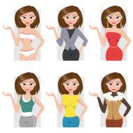 Different styles of clothing Vector illustration