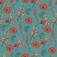 Seamless pattern with plants