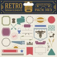 Retro design elements hipster style infographic color set 3