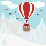 funny cartoon winter holidays card with Santa N2