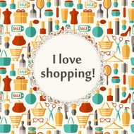 Beauty fashion sale shopping seamless background with flat icons N4