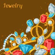 Set of beautiful jewelry and precious stones N5