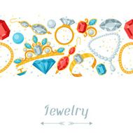 Seamless pattern with beautiful jewelry and precious stones N3