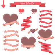 Set of retro labels ribbons banners and tags