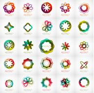 Set of abstract star flower shape icons